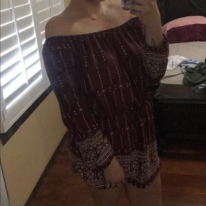 Maroon off the shoulder dress 🥰